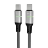 Kép 1/5 - Töltőkábel, USB-C - USB-C, 60W, 1 m, AVAX "CB632 Steely LED", fekete