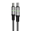 Kép 2/5 - Töltőkábel, USB-C - USB-C, 60W, 1 m, AVAX "CB632 Steely LED", fekete