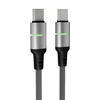 Kép 3/5 - Töltőkábel, USB-C - USB-C, 60W, 1 m, AVAX "CB632 Steely LED", fekete