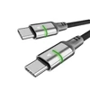 Kép 5/5 - Töltőkábel, USB-C - USB-C, 60W, 1 m, AVAX "CB632 Steely LED", fekete