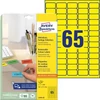 Kép 1/8 - Etikett, univerzális, 38,1x 21,2mm, eltávolítható, kerekített sarkú, AVERY ZWECKFORM, 1300 etikett/csomag, sárga
