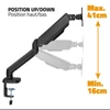 Kép 8/11 - Advance MecaMount Single 17"-32" Monitor Console Black