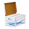 Kép 1/2 - Csapófedeles archiválókonténer, karton, nagy, FELLOWES "Bankers Box Basic", kék-fehér, 5db/cs