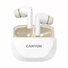 Kép 1/7 - Fülhallgató, TWS vezeték nélküli, Bluetooth 5.4, CANYON "Hexagon 7", fehér-bézs