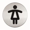 Kép 8/9 - Piktogram, információs tábla, átmérő 83mm, Női WC Durable ezüst