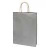 Kép 1/2 - Dísztasak CREATIVE Classic Simple L 26x35x8 cm kraft egyszínű ezüst sodort füles