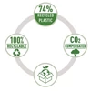 Kép 6/7 - Lyukasztó, kétlyukú, újrahasznosított, 20 lap, RAPID "Eco 20", fekete