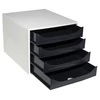 Kép 4/6 - Irattároló, műanyag, 4 fiókos, EXACOMPTA "Ecobox Office", szürke-fekete