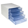 Kép 4/6 - Irattároló, műanyag, 4 fiókos, EXACOMPTA "Ecobox Linicolor", jégkék