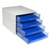 Kép 5/6 - Irattároló, műanyag, 4 fiókos, EXACOMPTA "Ecobox Linicolor", jégkék