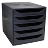 Kép 1/6 - Irattároló, műanyag, 5 fiókos, EXACOMPTA "Ecobox ExoBlack", fekete