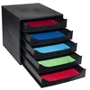 Kép 5/6 - Irattároló, műanyag, 5 fiókos, EXACOMPTA "Ecobox ExoBlack", fekete