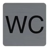 Kép 1/3 - Információs tábla, öntapadó, 7,5x7,5 cm, alumíniumhatású, EXACOMPTA, "WC"