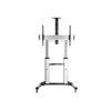 Kép 2/12 - Equip TV/Monitor állvány - 650605 (60"-100" álló, dönthető, állítható magasság, gurulós, Max.:100kg, fekete/ezüst)