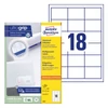 Kép 1/4 - Etikett AVERY 3671 64x45 mm fehér univerzális 1800 címke/doboz 100 ív/doboz