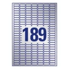 Kép 8/11 - Etikett címke, 25,4 x10mm, ipari poliészter, 189 címke/ív, 20 ív/doboz, Avery ezüst