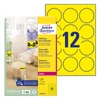 Kép 1/4 - Etikett címke, O63,5mm, visszaszedhető, neon 12 címke/ív, 25 ív/doboz, Avery sárga