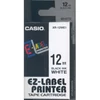 Kép 1/4 - Feliratozógép szalag, 12 mm x 8 m, CASIO, fehér-fekete