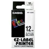 Kép 3/4 - Feliratozógép szalag, 12 mm x 8 m, CASIO, fehér-fekete