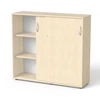 Kép 1/5 - Szekrény, 3 rendező magas, tolóajtós, polcos, MAYAH "Freedom SV-13", juhar