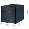 Kép 8/8 - Irattároló, laminált karton, 3 fiókos, LEITZ "Cosy Click&Store", bársonyszürke