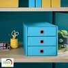 Kép 6/8 - Irattároló, laminált karton, 3 fiókos, LEITZ "Cosy Click&Store", nyugodtkék