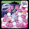 Kép 1/2 - WC fertőtlenítő, 3 db-os, DOMESTOS "Power 5", pink magnólia