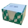 Kép 3/6 - Kockatömb FORTUNA 9x9x6 cm mintás tartóban fehér