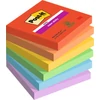 Kép 1/3 - Öntapadó jegyzettömb, 76x76 mm, 6x90 lap, 3M POSTIT "Super Sticky Playful", vegyes színek