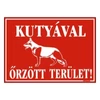 Kép 1/2 - Piktogram Kutyával őrzött terület! piros