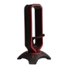 Kép 1/6 - Rampage Fejhallgató állvány - RM-H66 GUARD (fekete, műanyag, USB HUB, Egérkábel tartó, RGB)