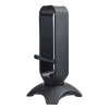 Kép 4/6 - Rampage Fejhallgató állvány - RM-H66 GUARD (fekete, műanyag, USB HUB, Egérkábel tartó, RGB)