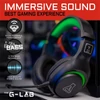 Kép 5/8 - The G-Lab Fejhallgató - KORP YTTRIUM (mikrofon, 3,5 Jack, hangerőszabályzó, nagy-párnás, RGB, fekete)