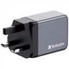Kép 6/11 - Hálózati töltő, 2xUSB-C PD (65W), USB-A QC 3.0, EU/UK/US, GaN, VERBATIM