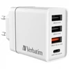 Kép 5/10 - Hálózati töltő, 1xUSB-C PD (20W), USB-A QC 3.0, 2xUSB-A (10W), VERBATIM, fehér
