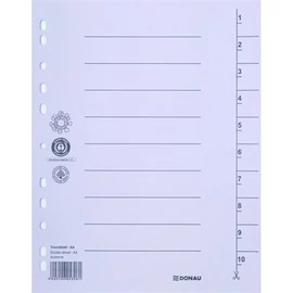 Regiszter, karton, A4, DONAU, szürke, 100db/cs