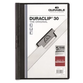 Gyorsfűző, klipes, A4, DURABLE "DURACLIP® 30", fekete Gyorsfűző, klipes, A4, DURABLE "DURACLIP® 30", fekete