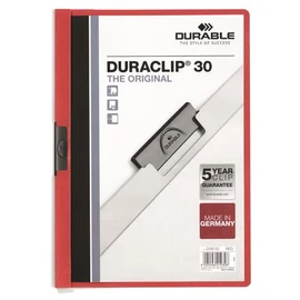 Gyorsfűző, klipes, A4, DURABLE "DURACLIP® 30", piros Gyorsfűző, klipes, A4, DURABLE "DURACLIP® 30", piros