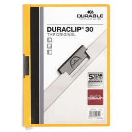 Gyorsfűző, klipes, A4, DURABLE "DURACLIP® 30", sárga Gyorsfűző, klipes, A4, DURABLE "DURACLIP® 30", sárga