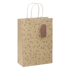 Dísztasak CREATIVE ECO Delucm x Plus cm x L 32cm x 44cm x 11 cm kraft fóliás levél mintás sodort füles