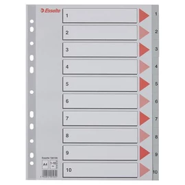 Regiszter, műanyag, A4, 1-10, ESSELTE,szürke Regiszter, műanyag, A4, 1-10, ESSELTE,szürke