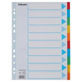 Regiszter, karton, A4, 10 részes, írható előlappal, ESSELTE "Standard", színes Regiszter, karton, A4, 10 részes, írható előlappal, ESSELTE "Standard", színes