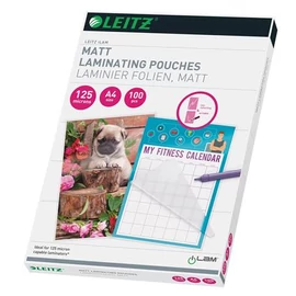 Meleglamináló fólia, 125mikron, A4, matt, LEITZ "iLam", 100db/cs Meleglamináló fólia, 125mikron, A4, matt, LEITZ "iLam", 100db/cs