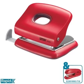 Lyukasztó, kétlyukú, 20 lap, RAPID "FC20", meggyvörös Lyukasztó, kétlyukú, 20 lap, RAPID "FC20", meggyvörös