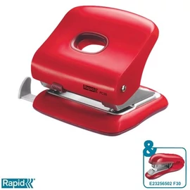 Lyukasztó, kétlyukú, 30 lap, RAPID "FC30", meggyvörös Lyukasztó, kétlyukú, 30 lap, RAPID "FC30", meggyvörös