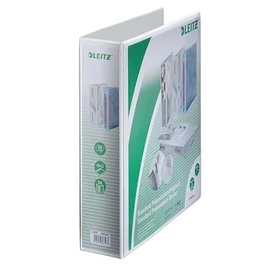 Gyűrűs könyv, panorámás, 4 gyűrű, D alakú, 77 mm, A4 Maxi, PP, LEITZ, fehér Gyűrűs könyv, panorámás, 4 gyűrű, D alakú, 77 mm, A4 Maxi, PP, LEITZ, fehér
