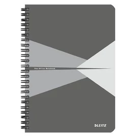 Spirálfüzet, A5, kockás, 90 lap, PP borító, LEITZ "Office", szürke Spirálfüzet, A5, kockás, 90 lap, PP borító, LEITZ "Office", szürke