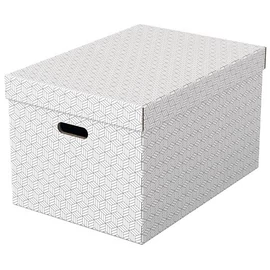 Tárolódoboz, L méret, ESSELTE "Home", fehér, 3db/cs