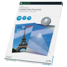 Meleglamináló fólia, 100mikron, A3, fényes, UDT technológiával, LEITZ "iLam", 100db/cs Meleglamináló fólia, 100mikron, A3, fényes, UDT technológiával, LEITZ "iLam", 100db/cs
