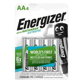 Tölthető elem, AA ceruza, 4x2300 mAh, előtöltött, ENERGIZER "Extreme" Tölthető elem, AA ceruza, 4x2300 mAh, előtöltött, ENERGIZER "Extreme"